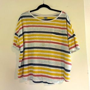 Striped boyfriend tshirt with pocket